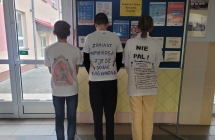 8.Uczniowie podczas Swiatowego Dnia rzucania Palenia