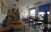 Uczniowie podczas warsztatow