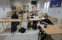 Uczniowie podczas testu